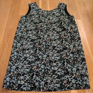 Ichi Shift Gray/Black Abstract Pattern Dress - Size L